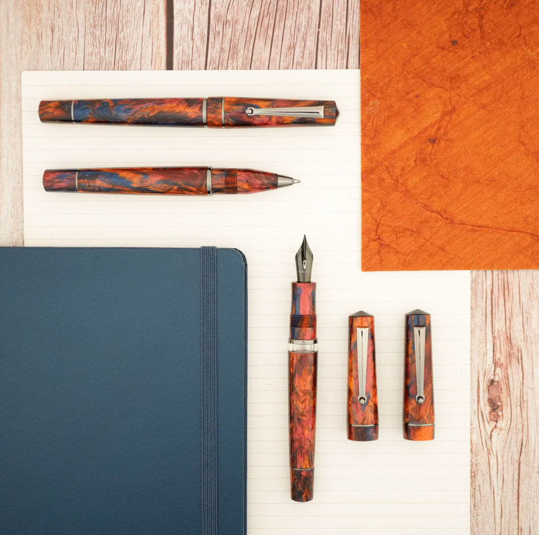 Delta Duna Fountain Pen - Montana Sunset w/ Ruthenium Trim (Limited Edition)