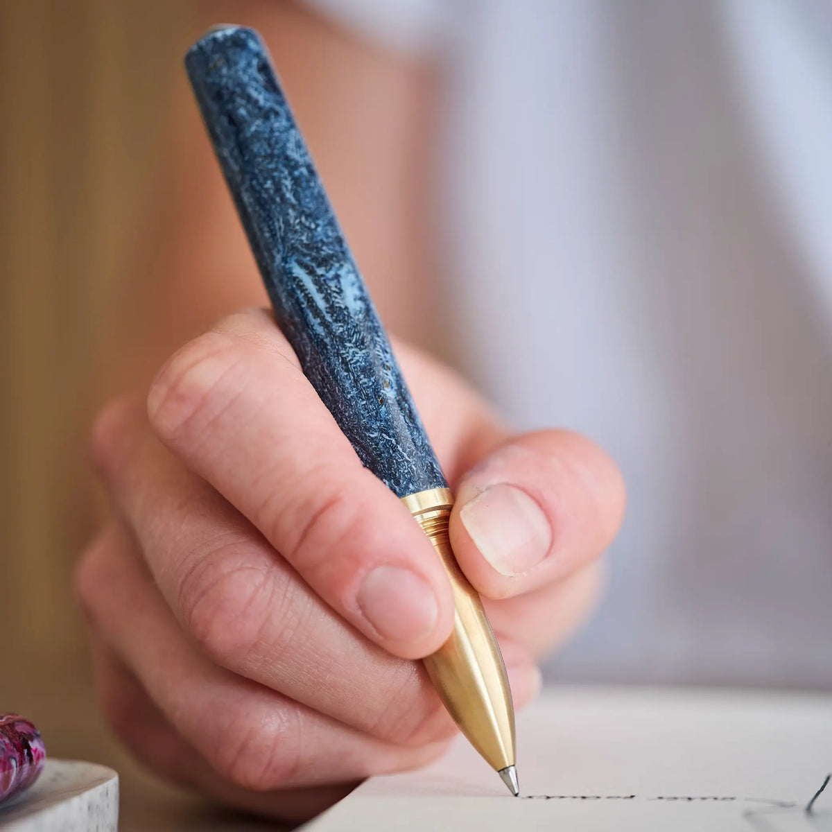 Tom's Studio Studio Handmade Fountain Pen - Fabreco Blue Denim