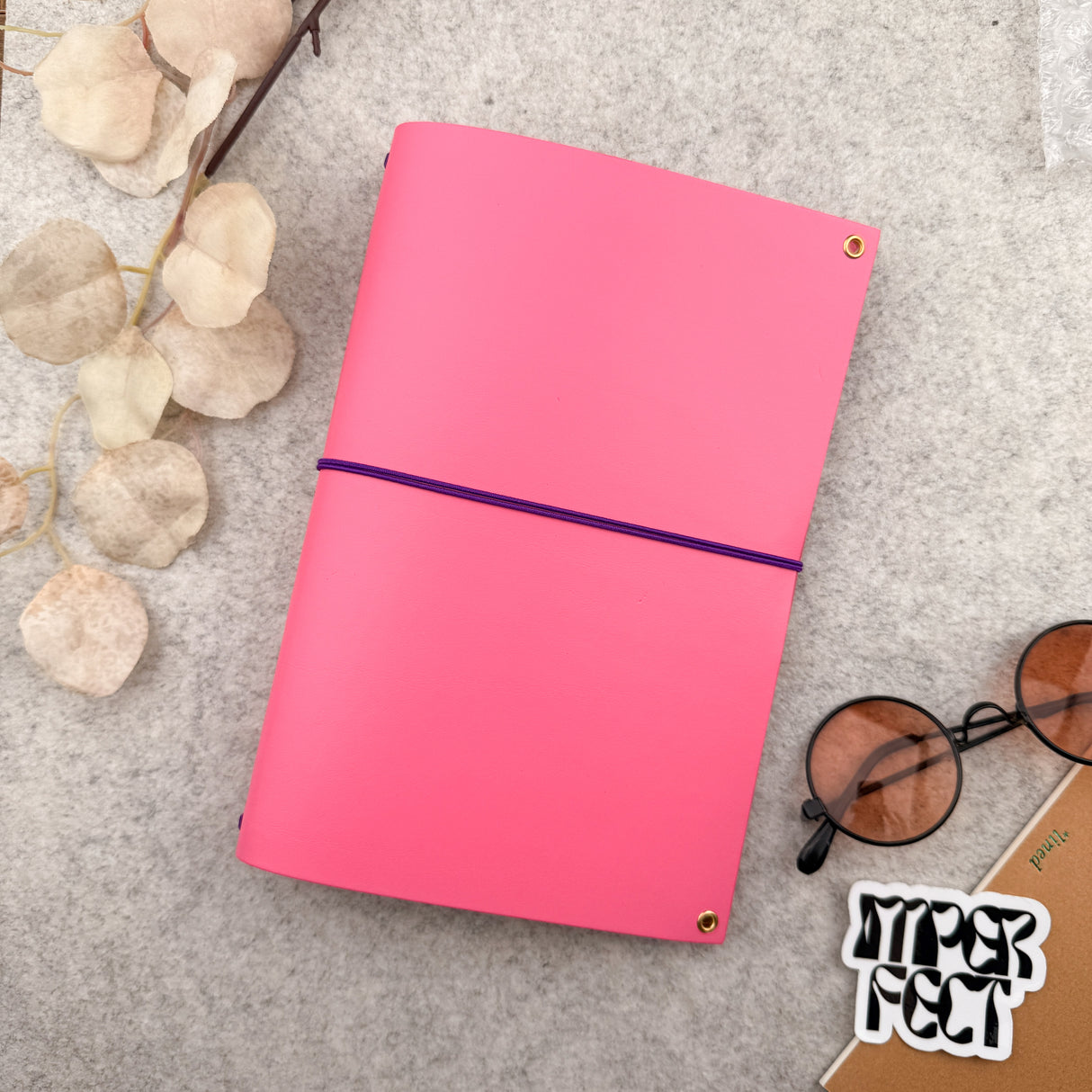 Imperfect Concepts Baxter Leather Notebook - A5 Bifold - Poppy