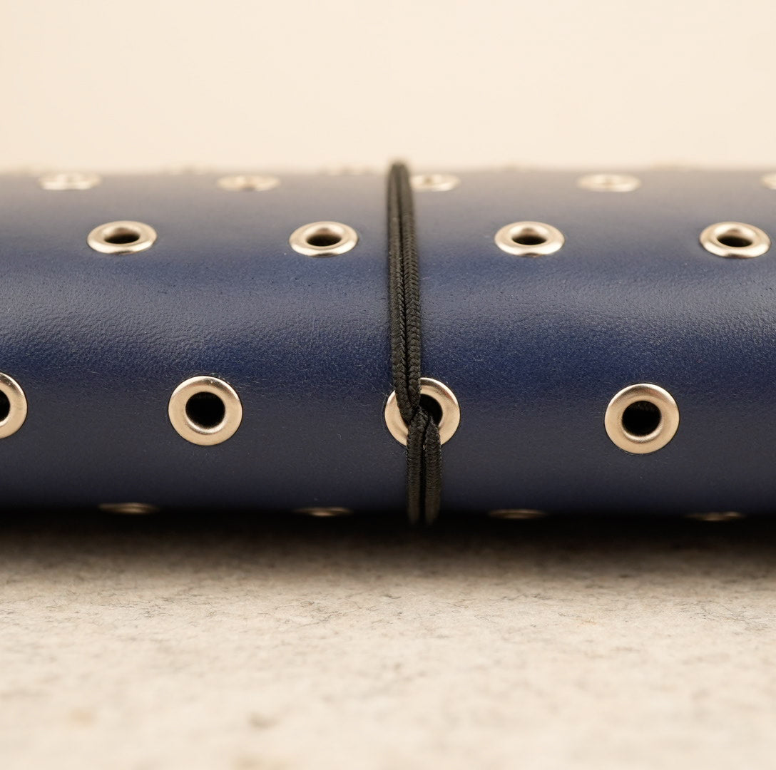 Imperfect Concepts Niko Leather Notebook - B6 Trifold - Deep Sea w/ Silver Grommets