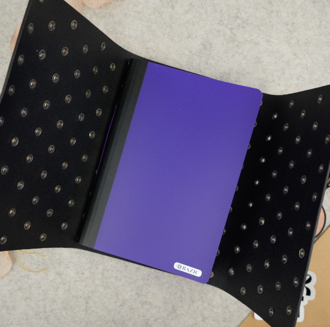 Imperfect Concepts Niko Leather Notebook - B6 Trifold - Raven w/ Gunmetal Grommets