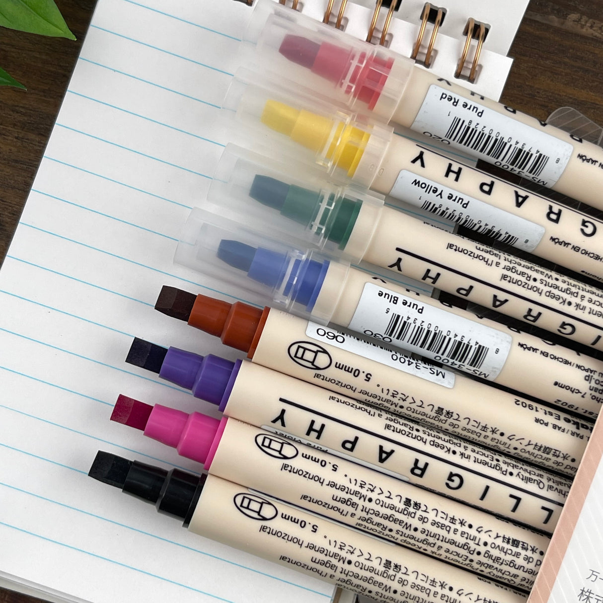 KureTake Zig Memory Calligraphy Markers (Set of 8)