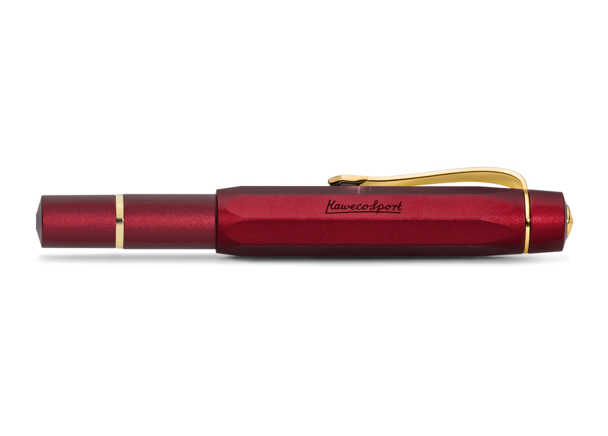 Kaweco Piston AL Sport Fountain Pen - Bordeaux (Starter Set)