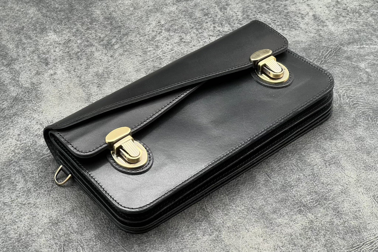 Galen Leather Accordion Pouch / Bag