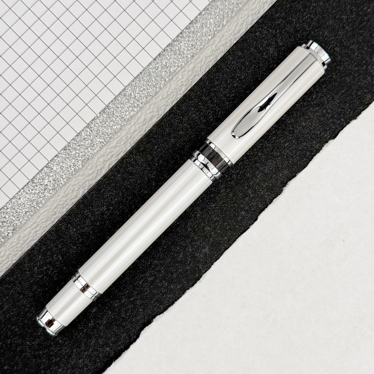 Monteverde Innova Fountain Pen - Cloud Dancer w/ Chrome (Special Edition)
