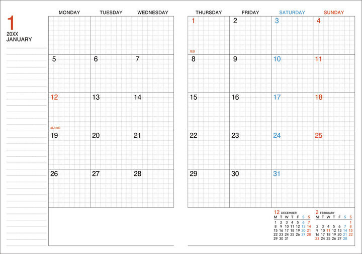 Kokuyo Campus 2027 Monthly Grid Diary - A5