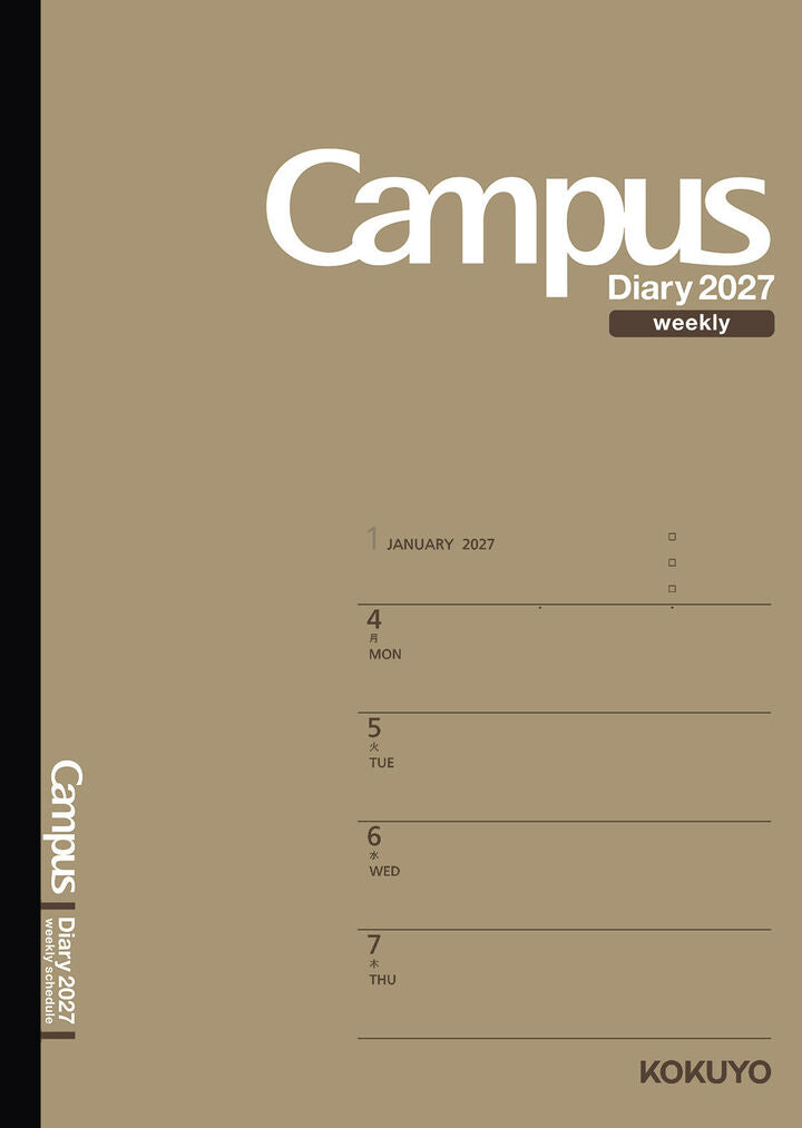 Kokuyo Campus 2027 Weekly Horizontal Diary - A5