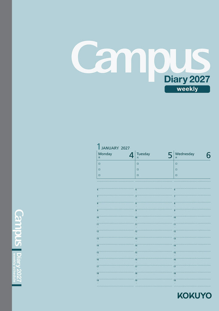 Kokuyo Campus 2027 Weekly Vertical Diary - A5
