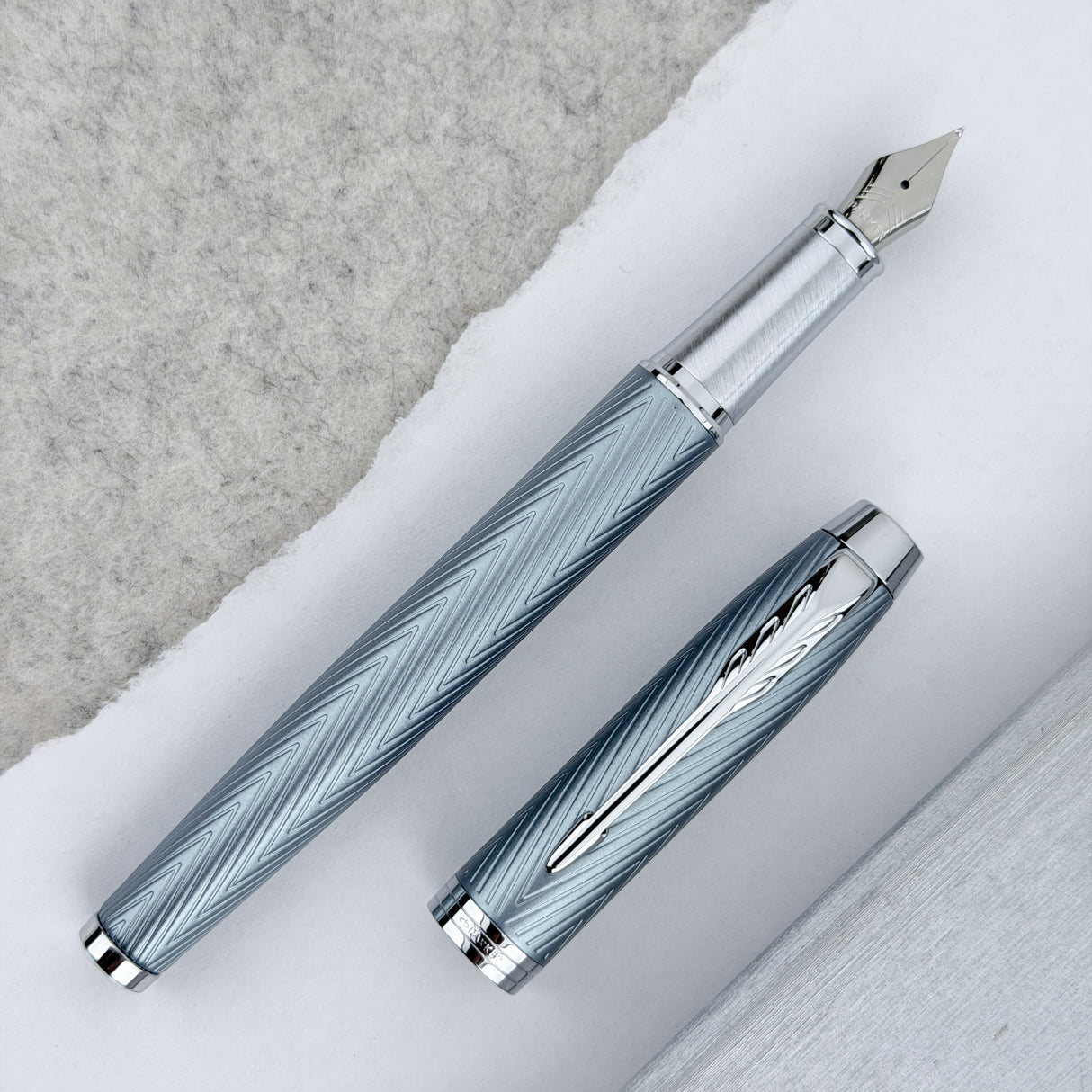 Parker IM Premium Fountain Pen - Grey Lacquer & Chrome Trim