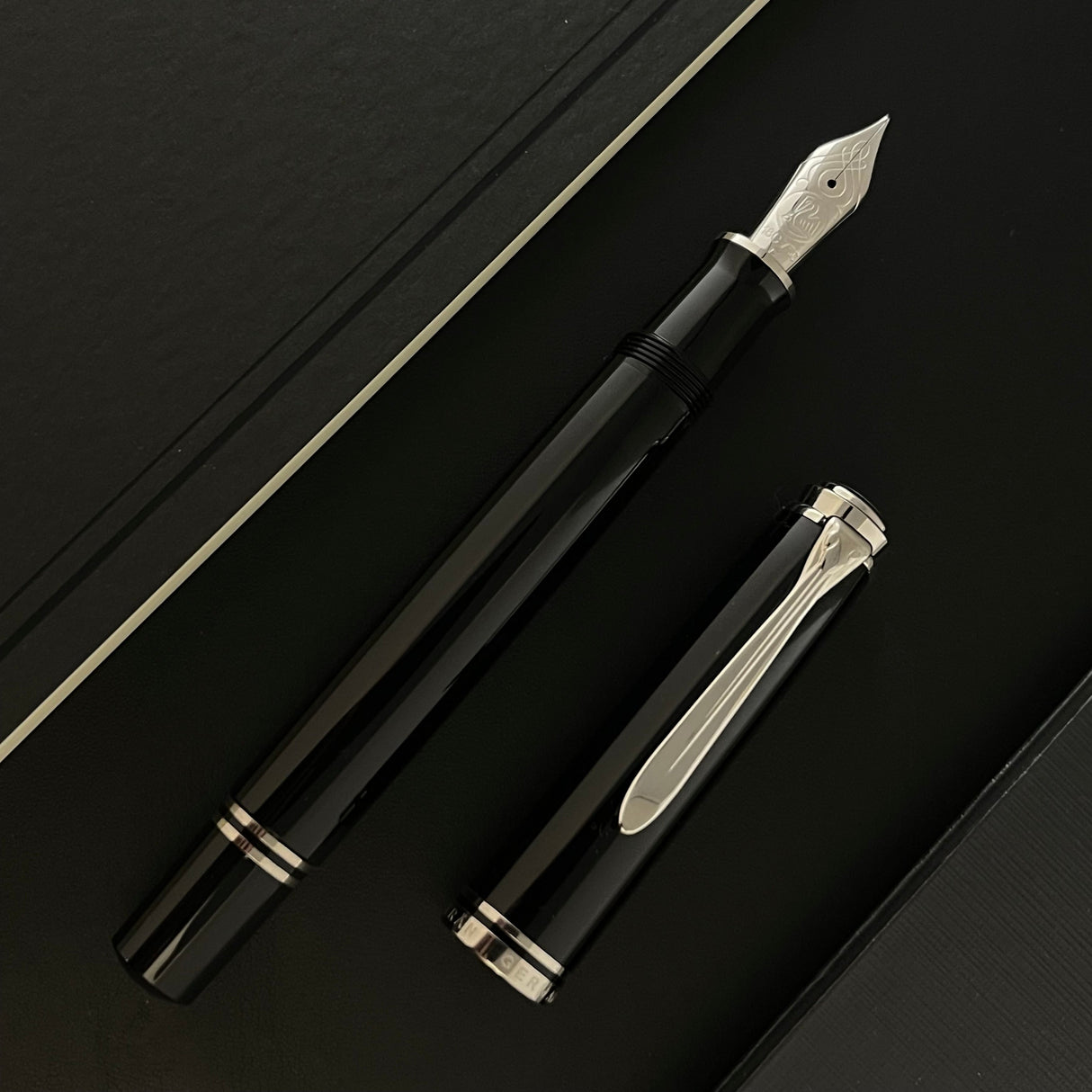 Pelikan Souveran M805 Fountain Pen - Black-Silver