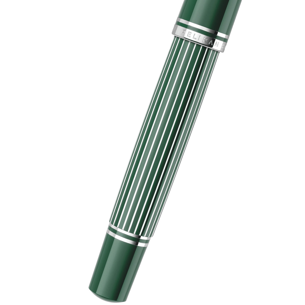 Pelikan M815 Metal Striped Green fountain pen barrel stripes