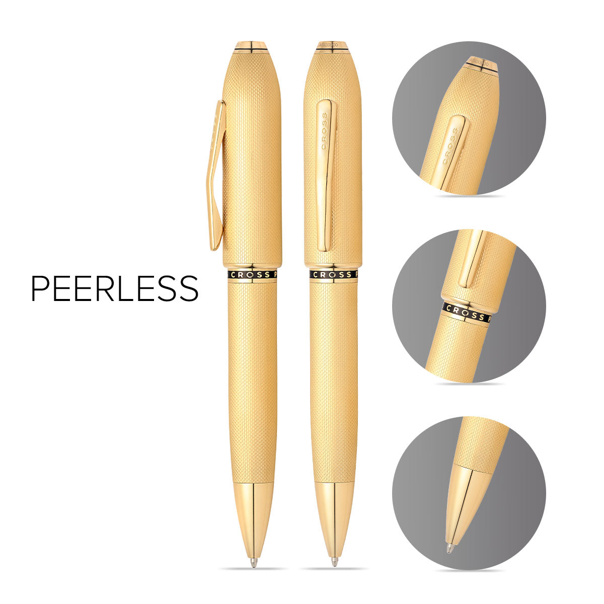 Peerless 23KT Gold Ballpoint Pen - info graphic