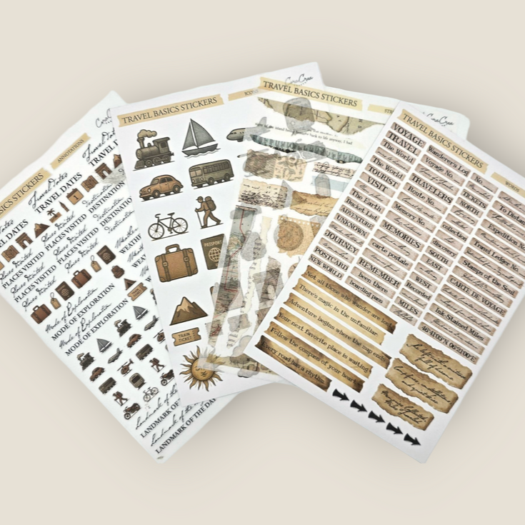 Atlas Stationers - CoraCreaCrafts Travel Basic Stickers - Stickers