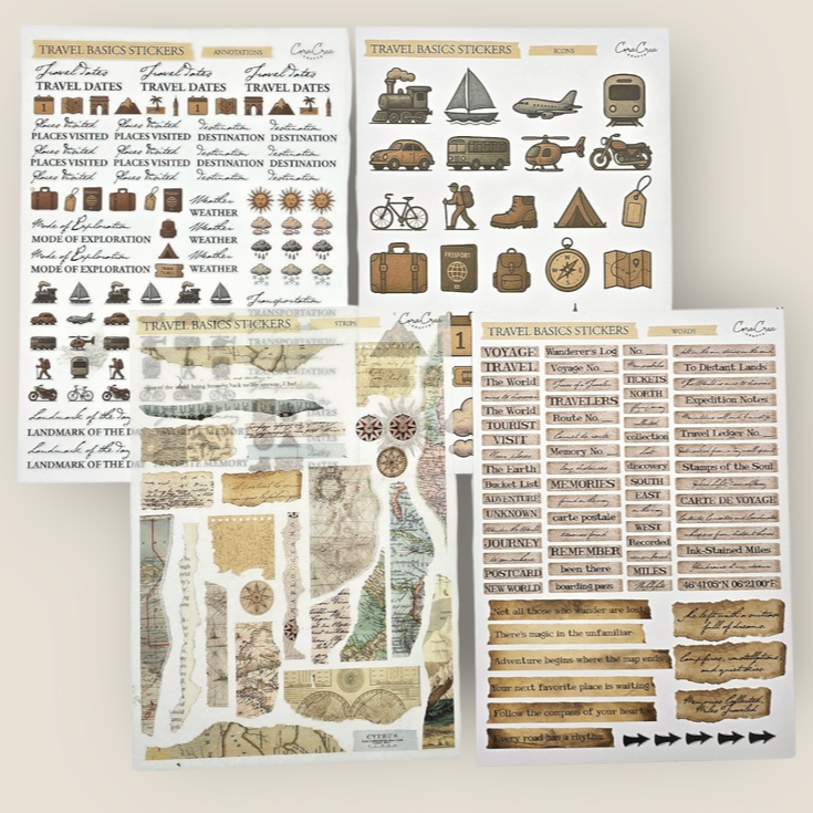 Atlas Stationers - CoraCreaCrafts Travel Basic Stickers - Stickers - Image 5
