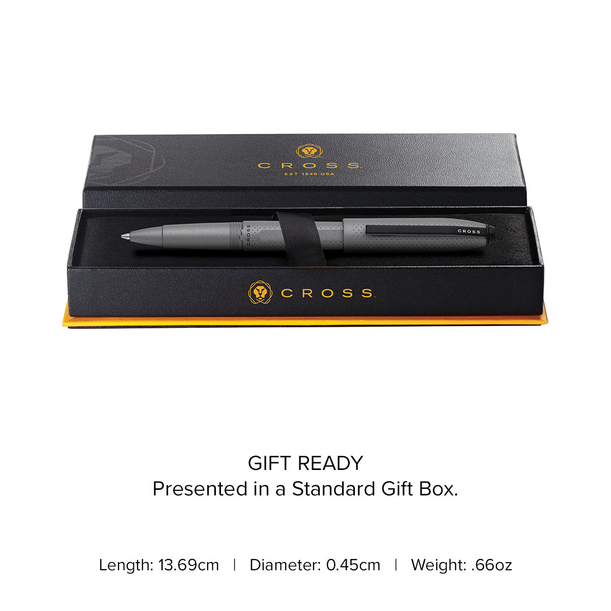 Prism Graphite Rollerball Pen - gift box and specs