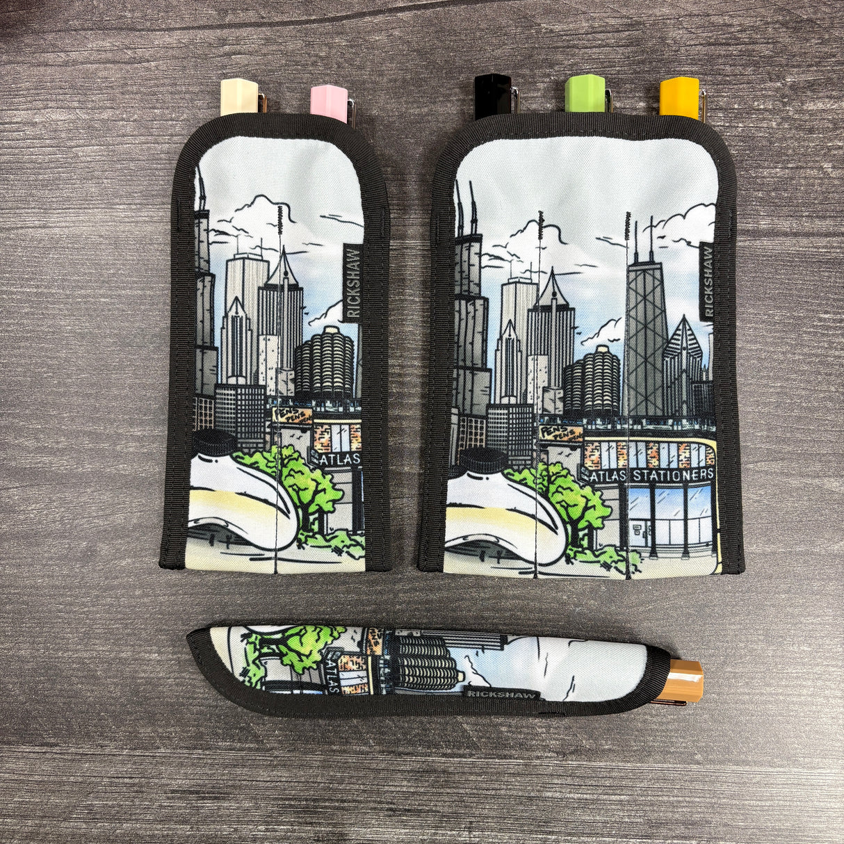 Rickshaw Bagworks Single Pen Sleeve - City Views (Atlas Stationers)