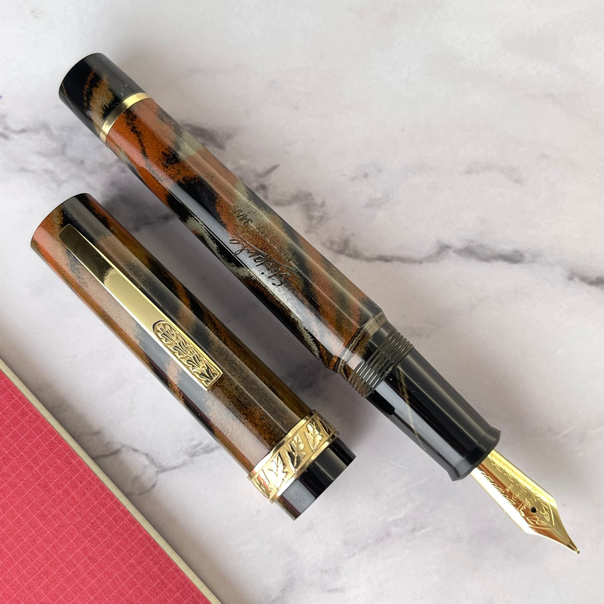 Stipula Florentia Fountain Pen - Orange & Grey Ebonite (Special Edition)