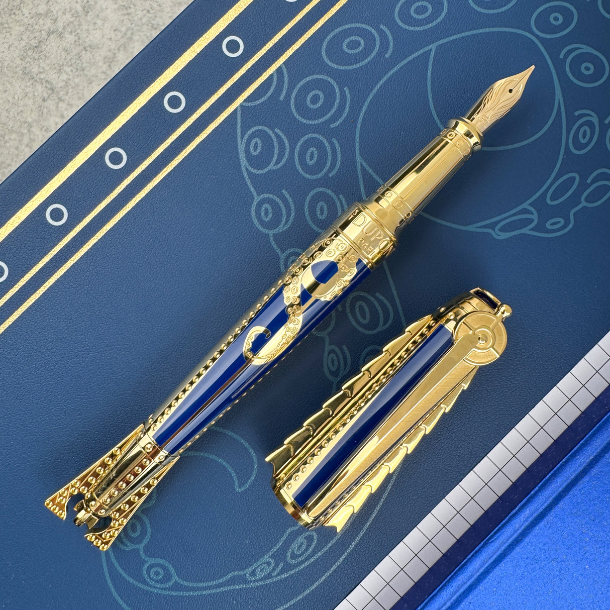 S.T. Dupont 20,000 Leagues Under the Seas Writing Instrument Set - Blue Gulf Stream