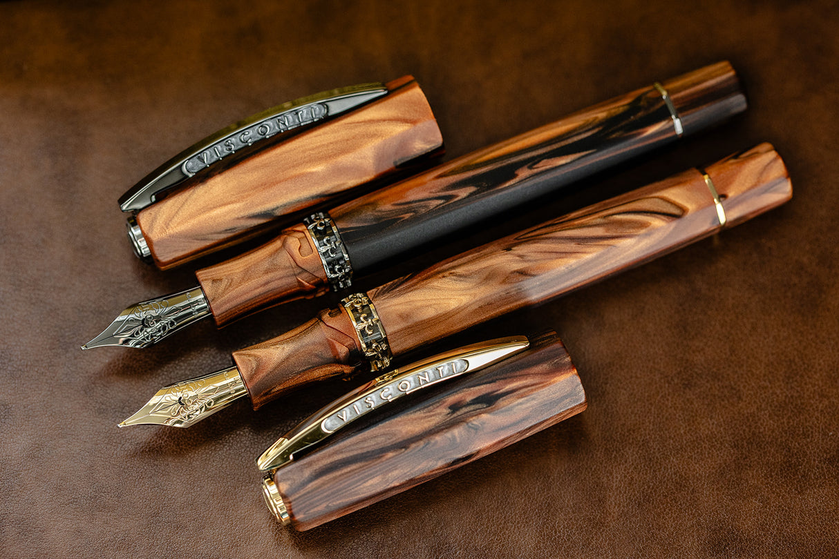Visconti Medici Fountain Pen - Briarwood w/ Gold Trim