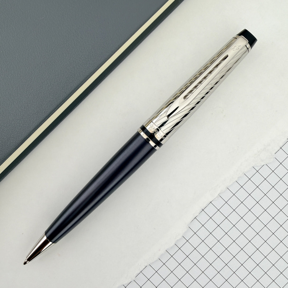 Waterman Expert Deluxe Ballpoint Pen - Metallic Stone Grey Lacquer