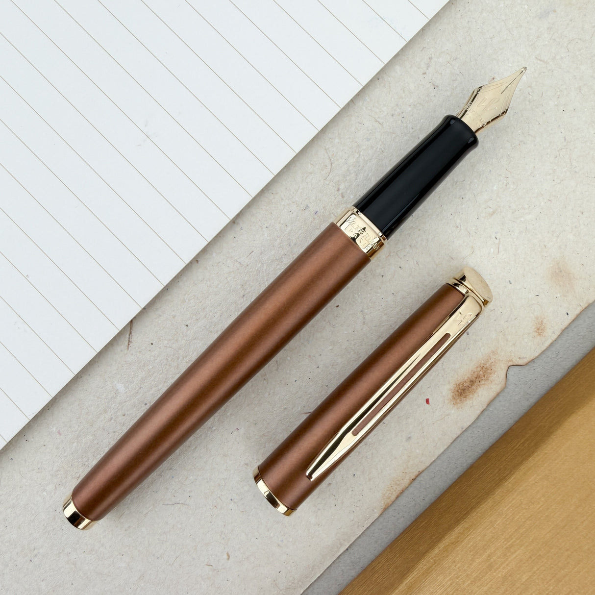 Waterman Hémisphère Understated Edit Fountain Pen - Metallic Copper Red
