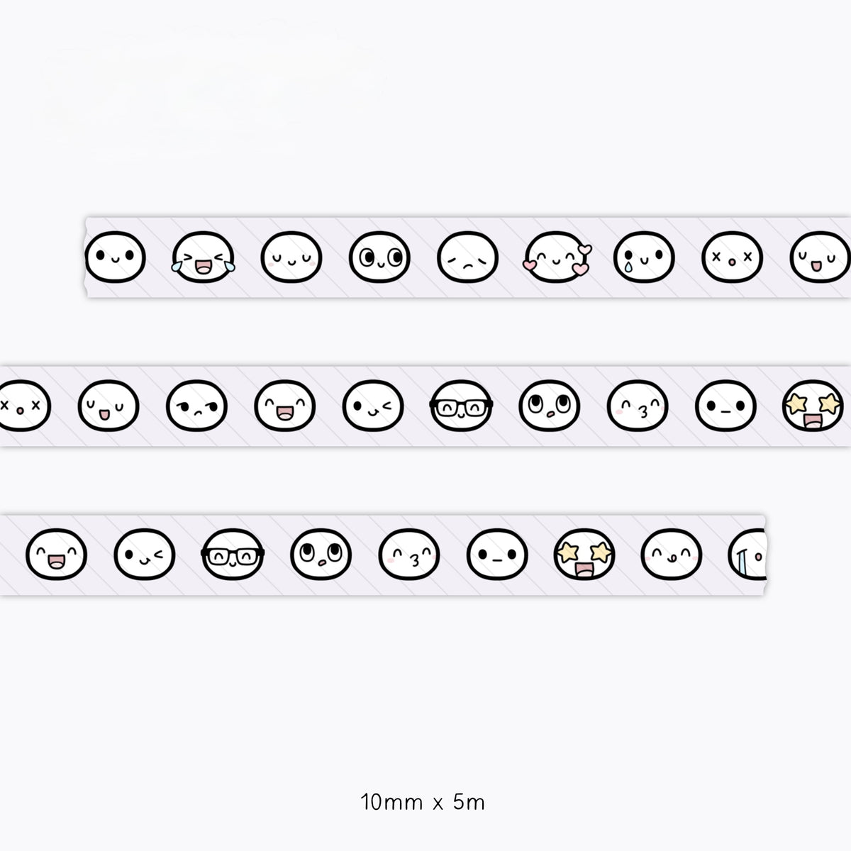 Taro Emoti Heads Sample Washi Tape - 10mm