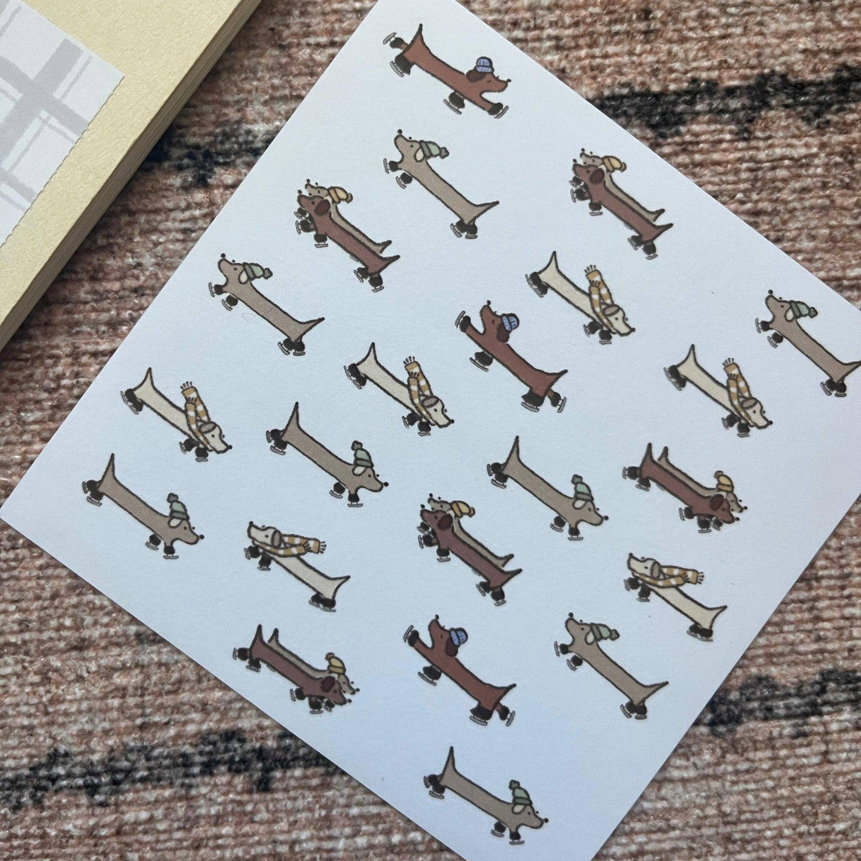 dana ate oatmeal! Ice Skating Dogs Washi Sticker Sheet