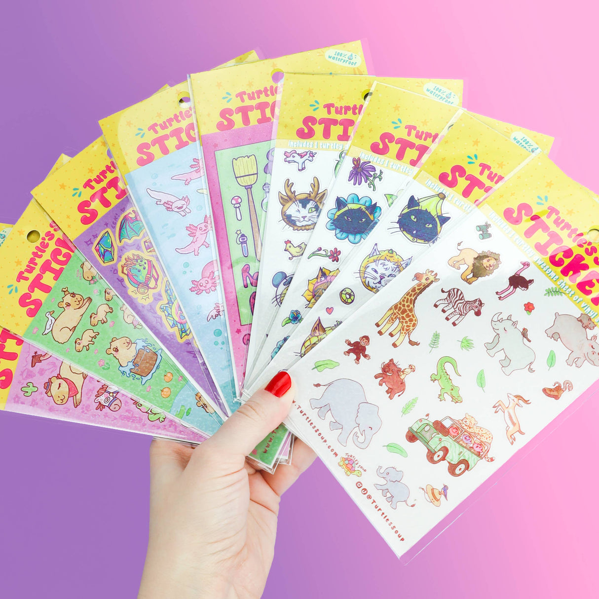 Safari Animals Wildlife Art Stationery Vinyl Sticker Sheet