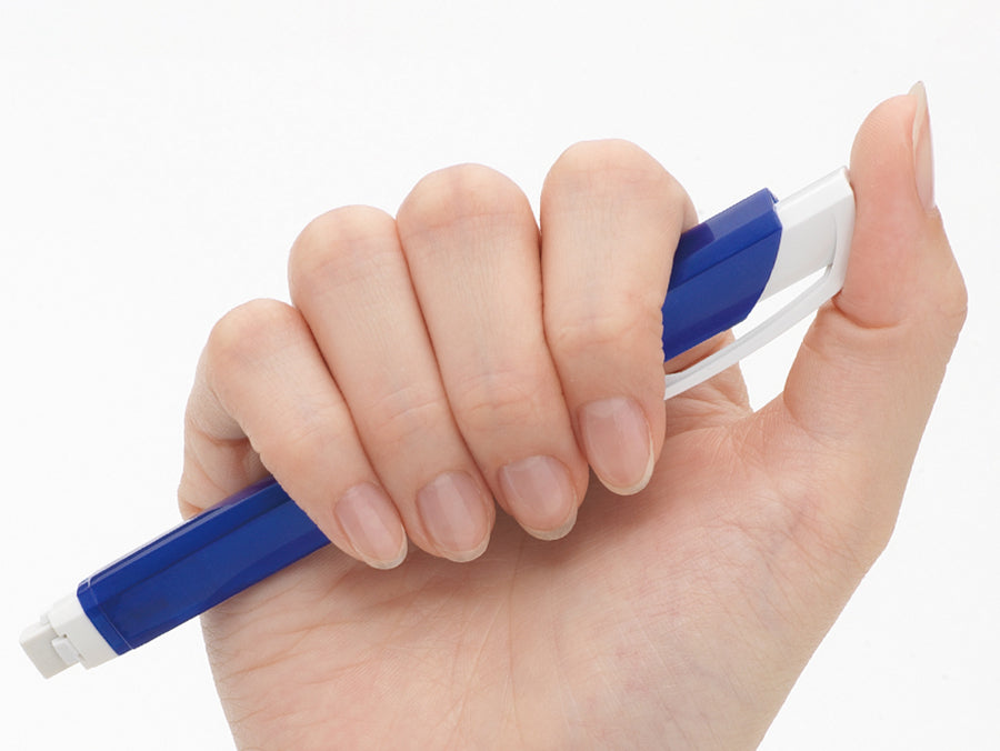 Pentel Ain Clic Knock Triangular Eraser with Clip - Metallic Blue