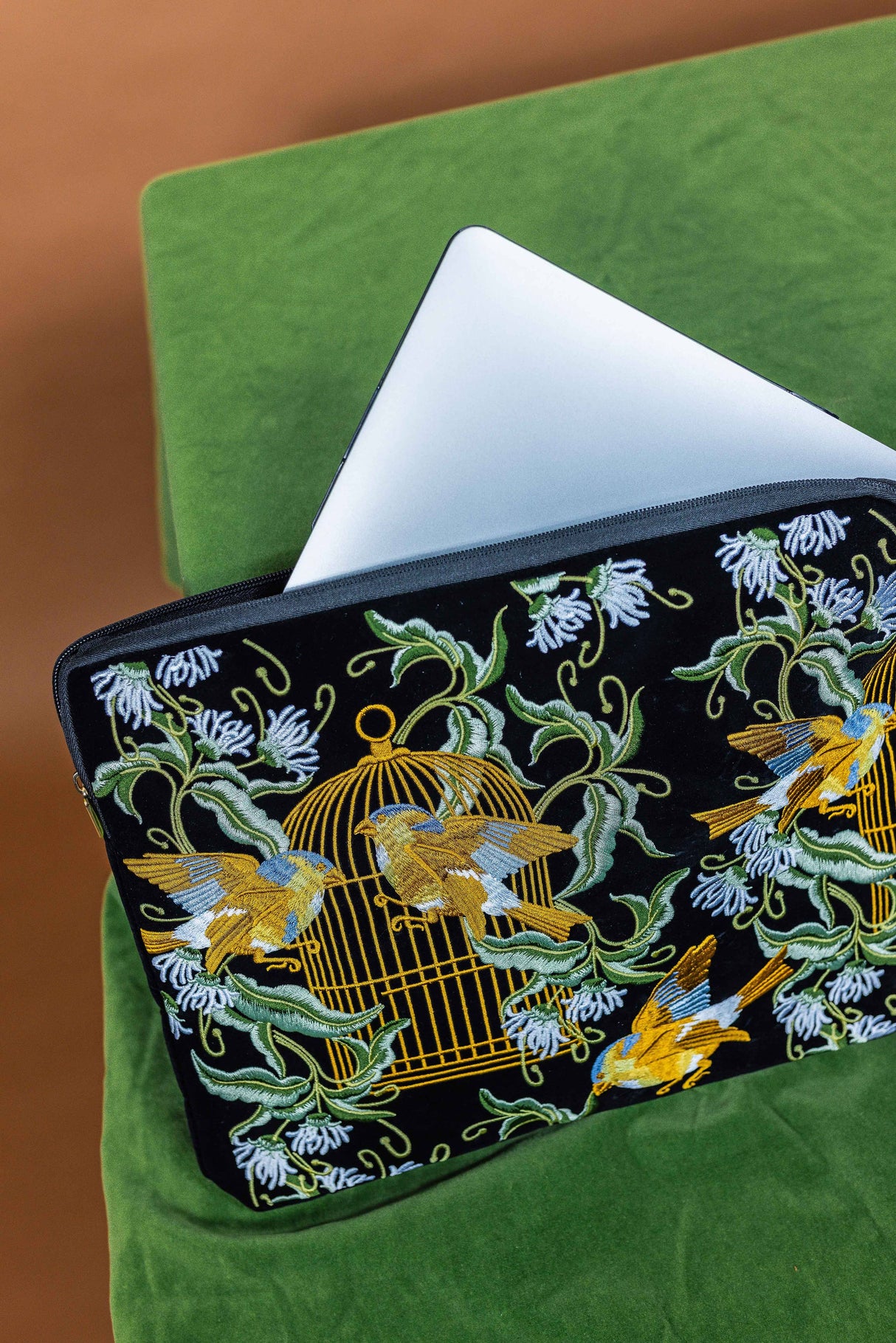 CoraCreaCrafts Bird Embroidered Notebook & Pouch