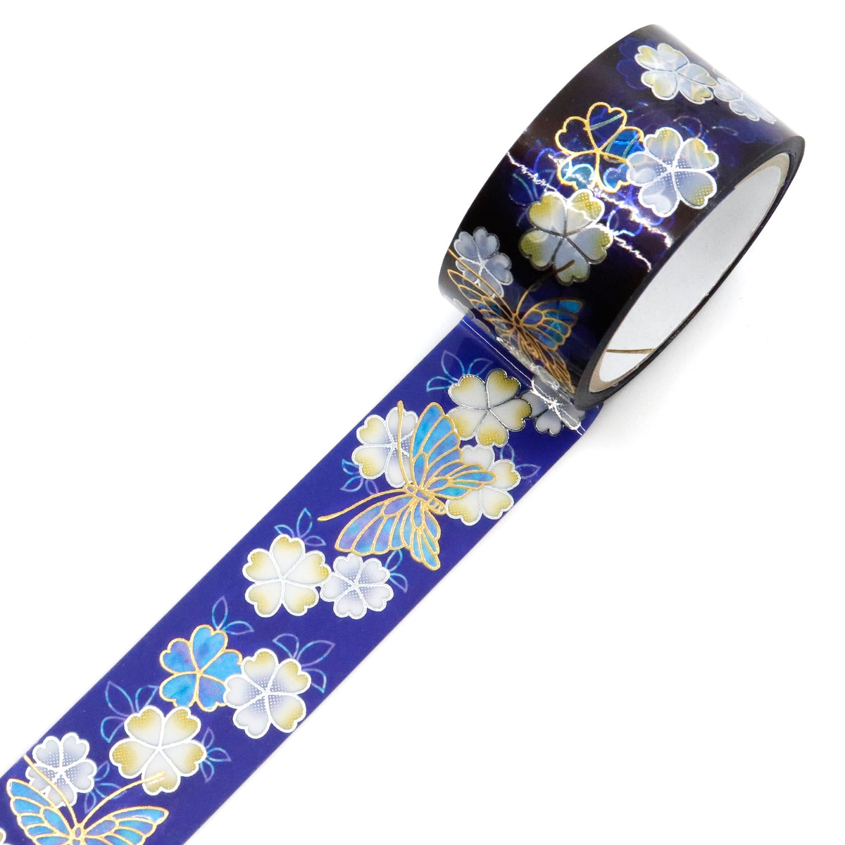 Kamiiso Clear Tape - Raden - Butterflies & Cherry Blossoms (Gold & Silver Foil)