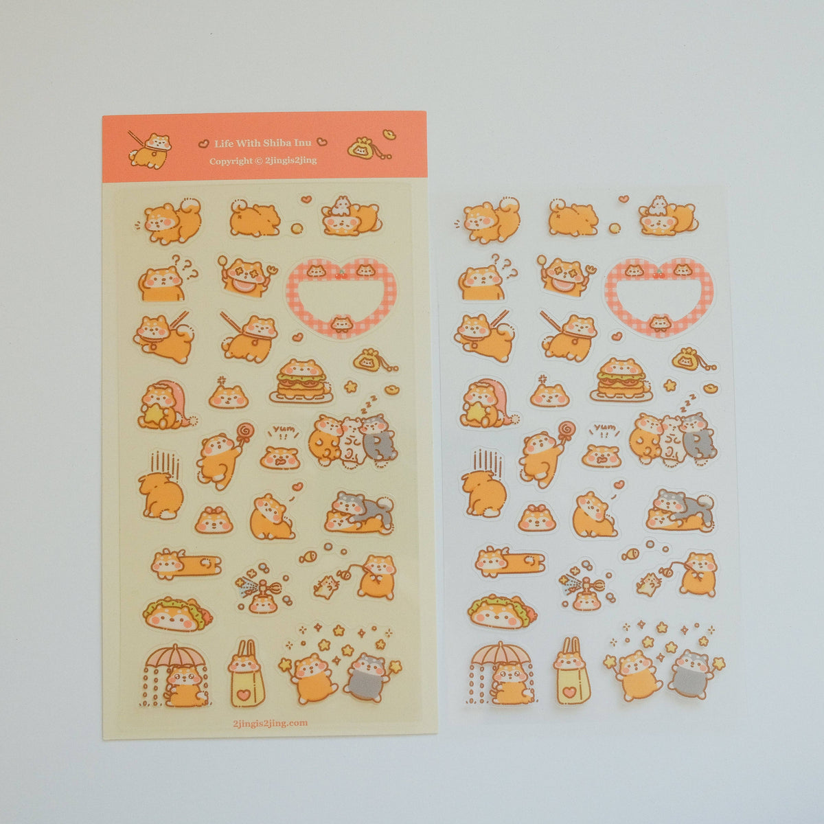 2jingis2jing Shiba Doodoo & Bobo Sticker Sheet