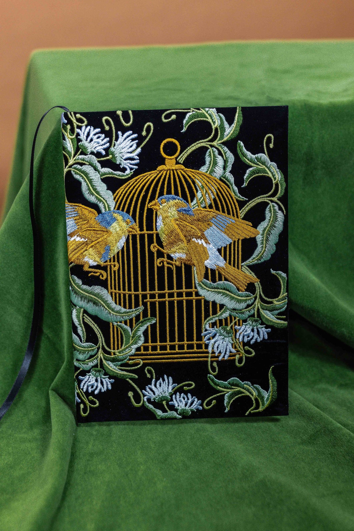 CoraCreaCrafts Bird Embroidered Notebook & Pouch