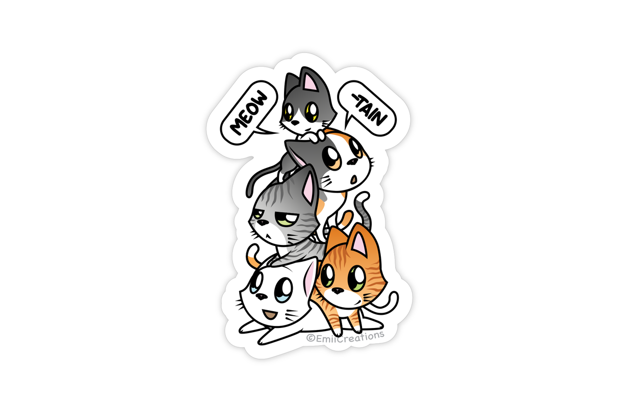 Emii Creations Meowtain Cat Vinyl Sticker
