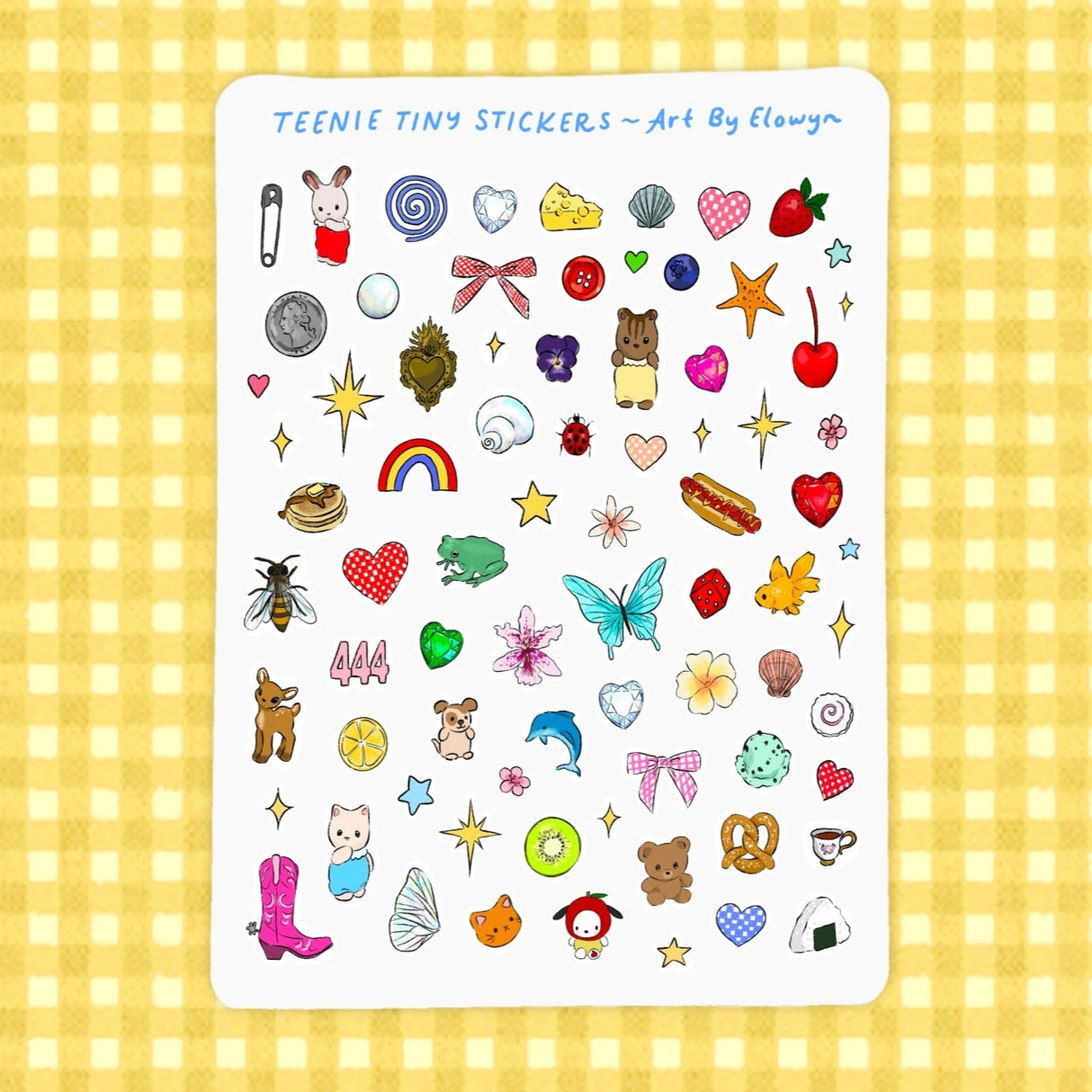 Art By Elowyn Teenie Tiny Stickers Sheet - 5" x 7" Sticker Sheet