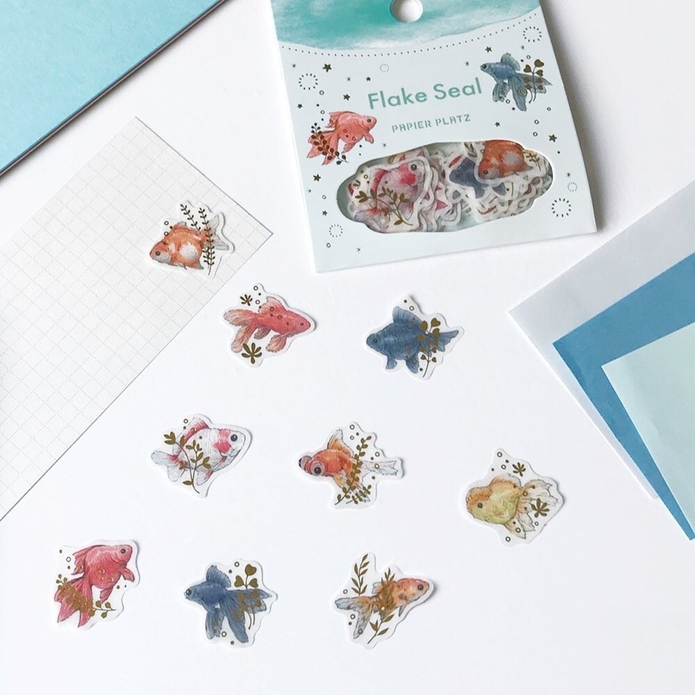 Papier Platz MILINA Flake Stickers - LOVE Goldfish