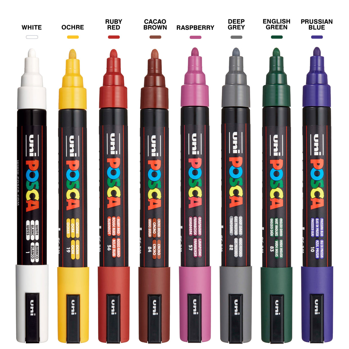 Uni POSCA PC-5M Water-Based Paint Markers - Dark Colors (8 Pack)
