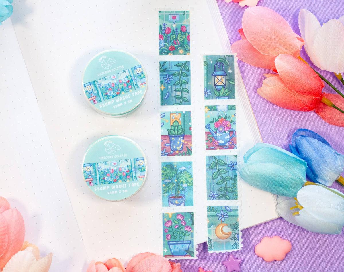 Unicorn Eclipse Botanical Bliss Stamp Washi Tape