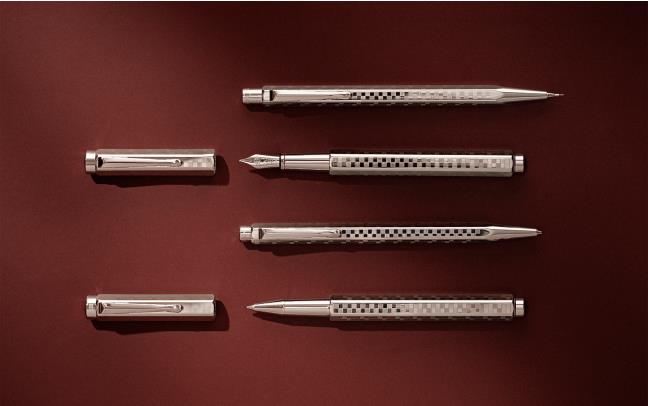 Caran D'Ache Damier Ecridor Rollerball Pen - Grey Silver