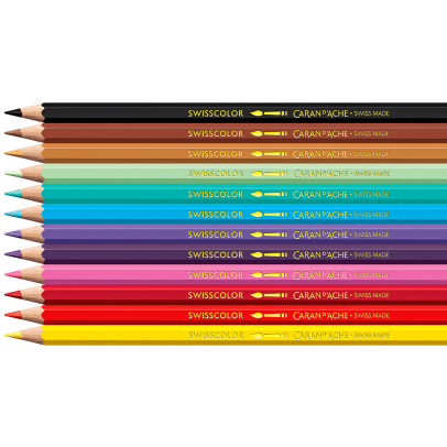 Caran D'Ache Swisscolor 12-Piece Watercolor Pencil Set - Kawaii Collection - Candy World