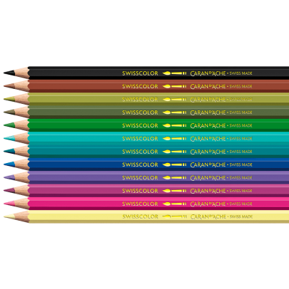 Caran D'Ache Swisscolor 12-Piece Watercolor Pencil Set - Kawaii Collection - Funny Monsters