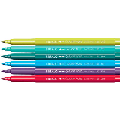 Caran D'Ache Fibralo 6-Piece Pen Set - Kawaii Collection - Funny Monsters