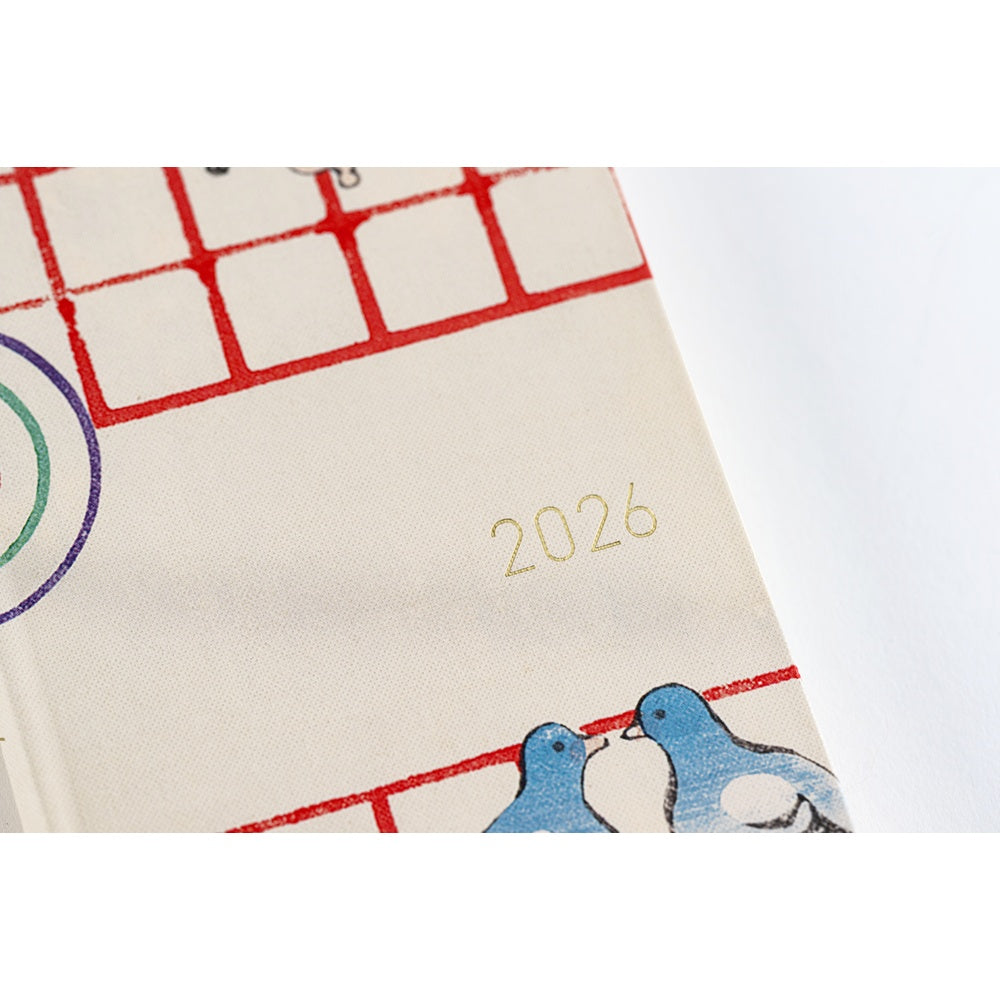 Hobonichi Techo Weeks - Unsodo Bijutsukai (Blue Pigeons) (April Start)