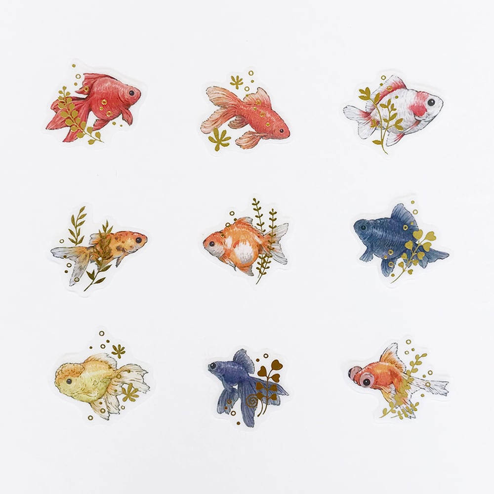 Papier Platz MILINA Flake Stickers - LOVE Goldfish