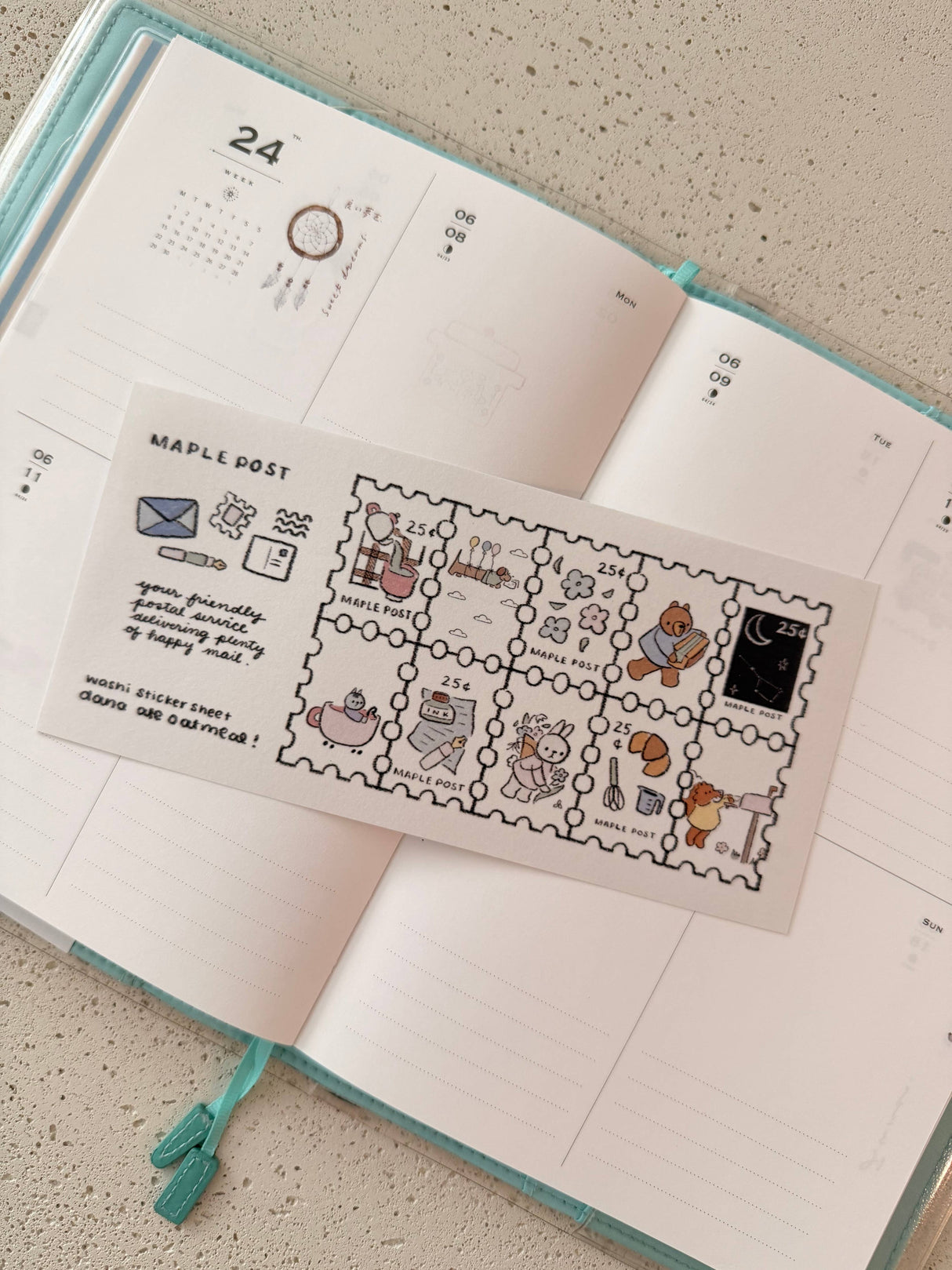 dana ate oatmeal! Maple Post Washi Sticker Sheet
