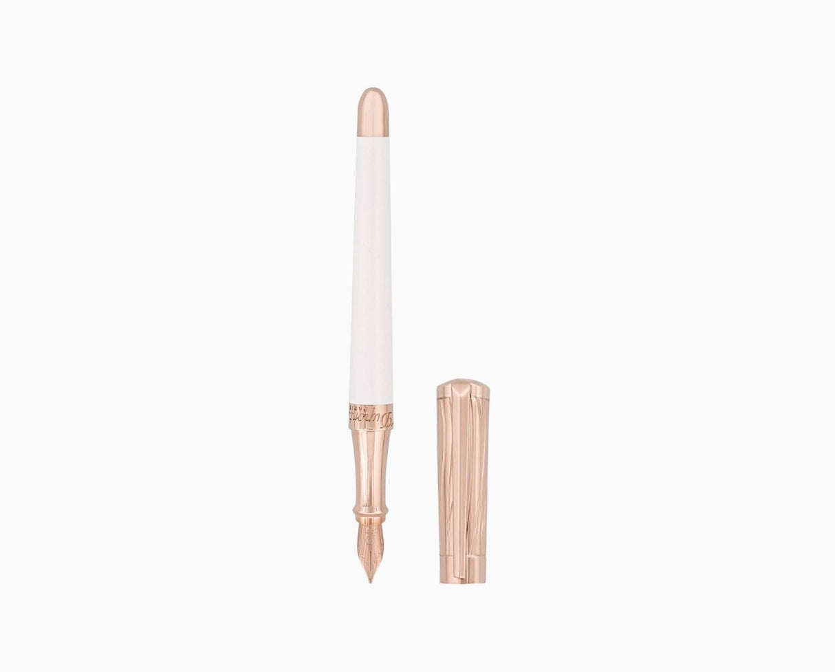 ST. Dupont Liberte Fountain Pen - White Lacquer and Pink Gold (Doorbuster)