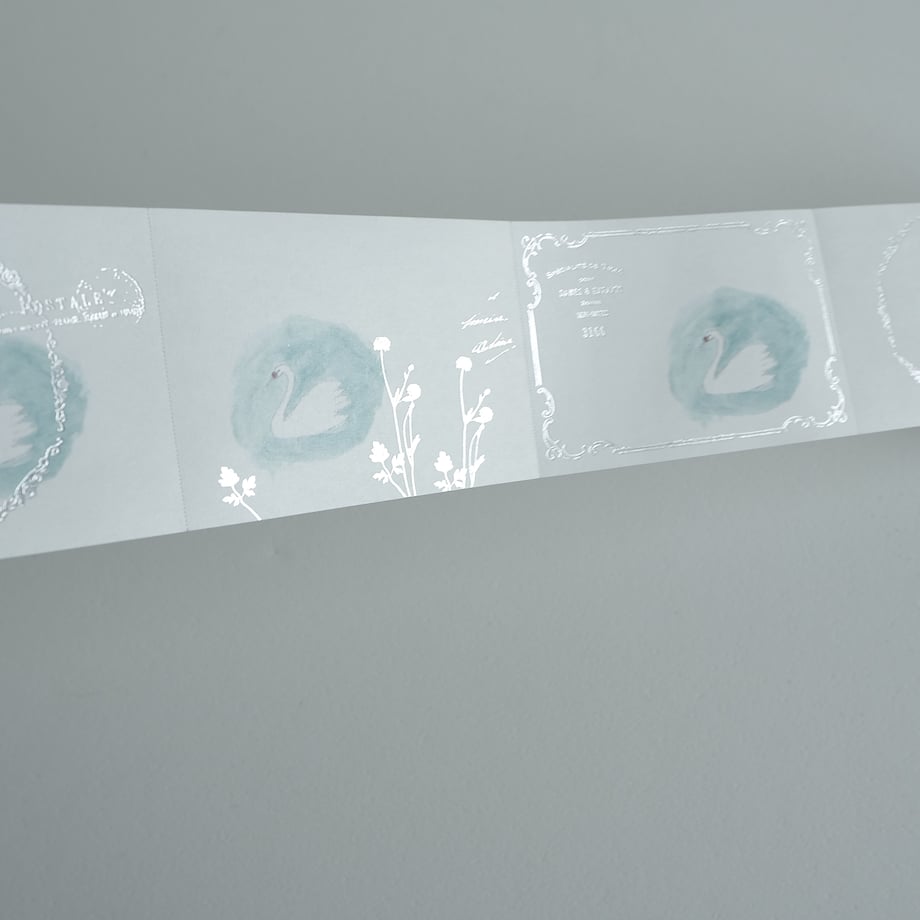 Yohaku Foil Stamped Sticky Note Roll - Swan