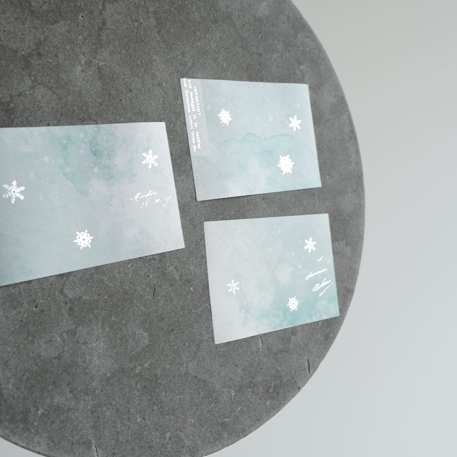 Yohaku Foil Stamped Sticky Note Roll - Snowflake