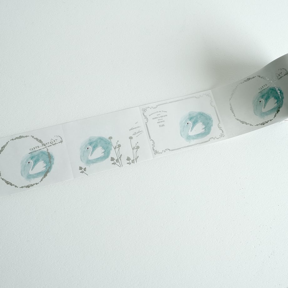 Yohaku Foil Stamped Sticky Note Roll - Swan