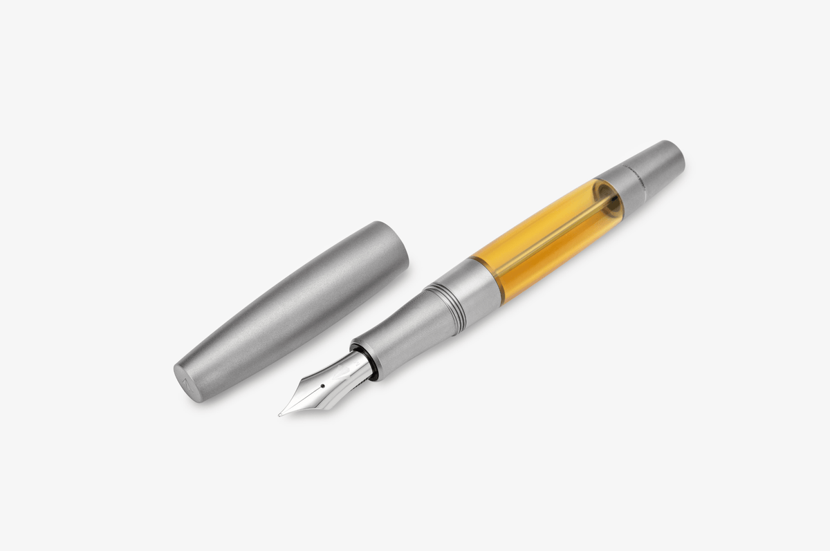 Gravitas Monster Fountain Pen - Grade 5 Titanium Stone Washed